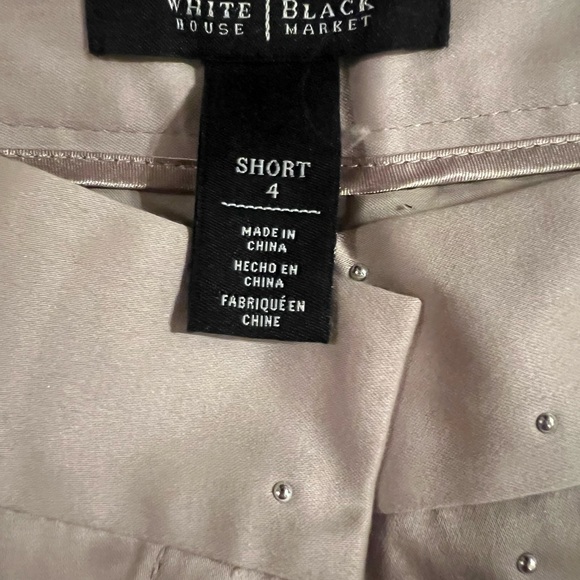 Khaki silver studded dress shorts by White House Black Market - Picture 3 of 4